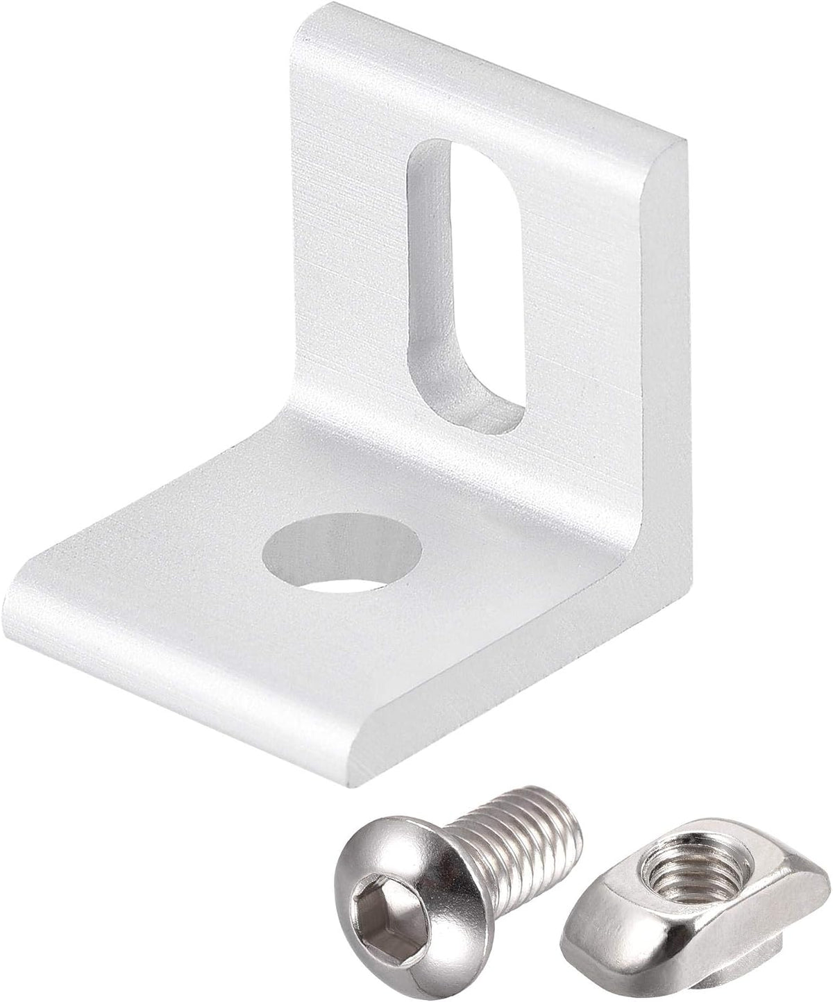 Inside Corner Brace Angle Bracket Fastener L Shape 20mmx20mmx18mm with Screws and Nut for 2020 Series Aluminum Extrusion Profile, 8pcs