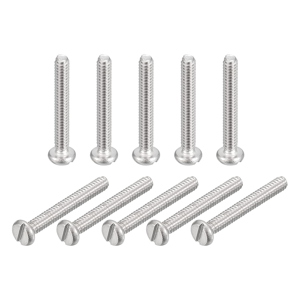 304 Stainless Steel Machine Screws, 10pcs M1.6x12mm Slotted Drive Pan Head Screw Bolts