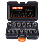 LinkMejor 15PCS Set di Estrattore di Bulloni, Set di Rimozione Bulloni a Impatto 3/8" Drive