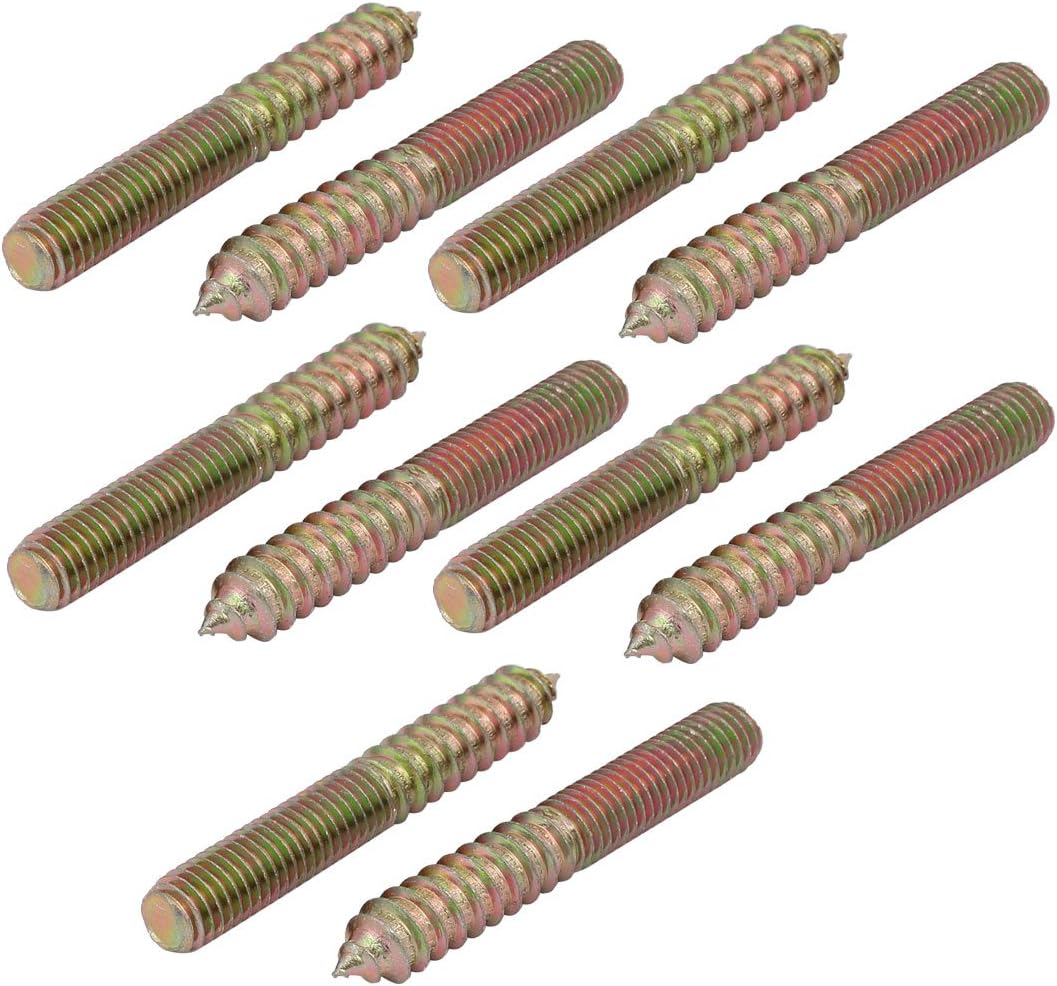 M10x70mm Carbon Steel Zinc Plated Hanger Bolt 10pcs