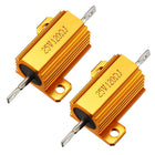 25W 120 Ohm 5% Aluminum Housing Resistor Screw Tap Chassis Mounted Aluminum Case Wirewound Resistor Load Resistors Gold Tone 2 pcs