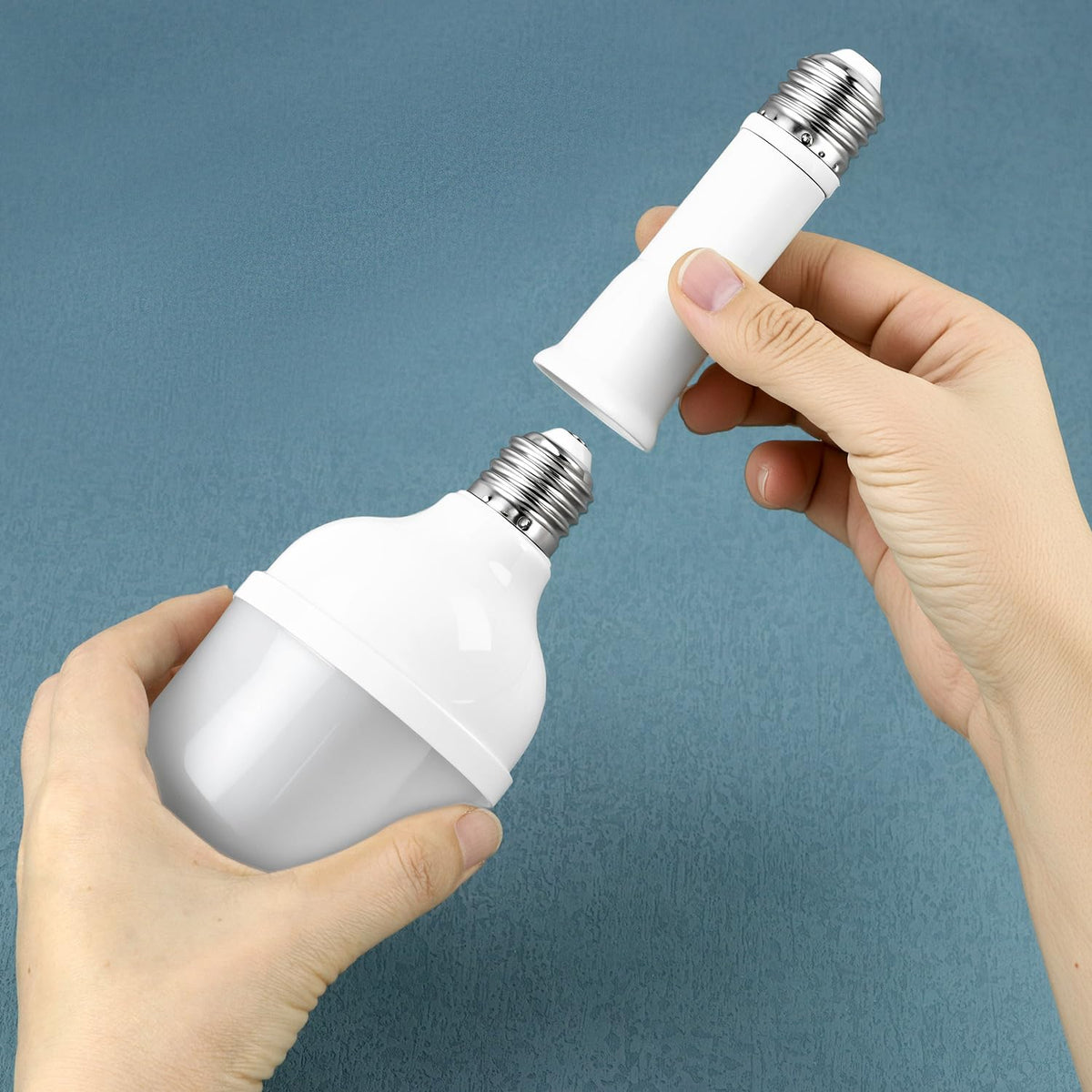LinkMejor E26 Lysstikstik Udvidelse, 2-Pack 4-Niveau Udvidelig, Brandhæmmende PBT, 60W Max