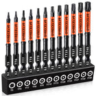 LinkMejor 12-PCS Conjunto de Parafusos de Segurança Torx 3IN Impacto Magnético T5-T40 Bits de Estrela