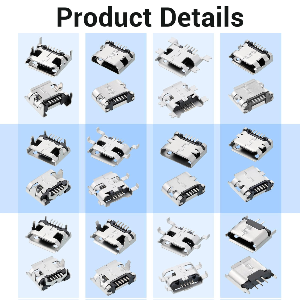 LinkMejor 60PCS Mikro USB Bağlantı Noktası Değişim Mikro USB Bağlantı Noktası Kiti
