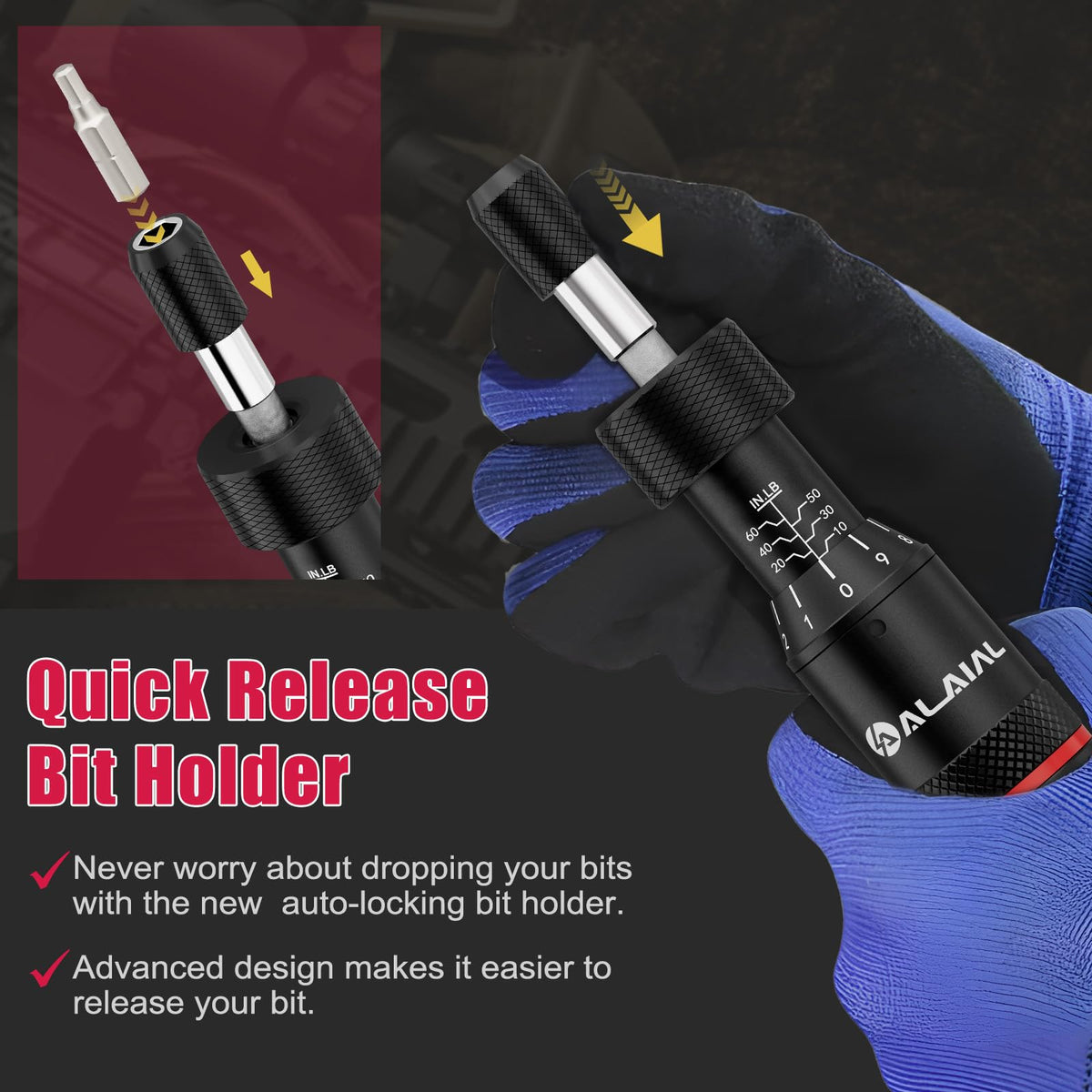 LinkMejor Torque Schroevendraaierset 10-60 in-lb, Aanpasbaar Torque Driver Kit