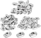 M4/M5/M6 60Pcs T Nuts Sliding T Slot Nut Fastener Carbon Steel Nickel Plated for 3030 Series Slot Aluminum Profile