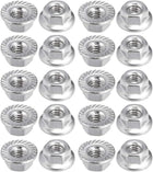 M4 Serrated Flange Hex Lock Nuts, 316 Stainless Steel, 20 Pcs