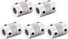 9mm to 9mm Aluminum Alloy Shaft Coupling Flexible Coupler Motor Connector Joint L25xD19 Silver,5pcs