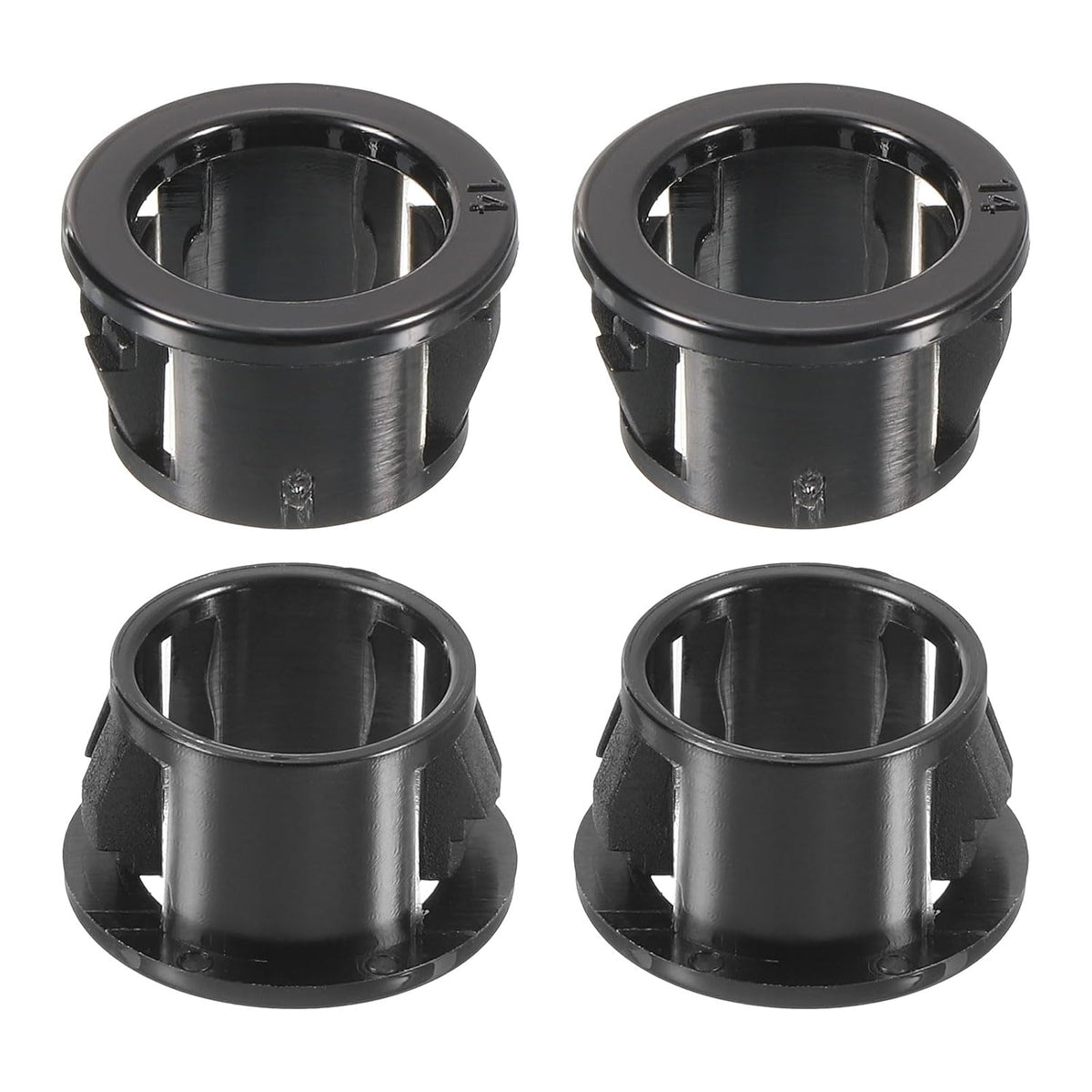 28 Pcs Cable Snap Bushing Grommet, 9/16" Mounting Dia Black Round Nylon Snap in Cable Grommet Protector, Plastic Cable Hole Grommets for Wiring