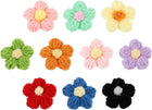 20Pcs Crochet Flowers Sew on Patches, 45 x 45mm Milk Cotton Handmade Floral Applique for DIY Crafts Hair Hats Clothes Decoration, 10 Colors