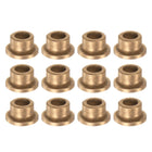 12pcs Flange Sleeve (Plain) Bearings 6mm Bore x 10mm OD x 8mm Length, Self-Lubricating Sintered Bronze Bushings