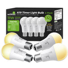 LinkMejor Timer LED Lamp, A19 100W Equivalent, 12/9/6/3U, 3000K, 4 Pack