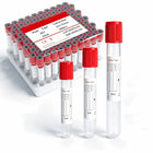 100 Pcs 10ml Tuburi de Proba Plastice Simple cu Capac Roșu pentru Utilizare în Lab