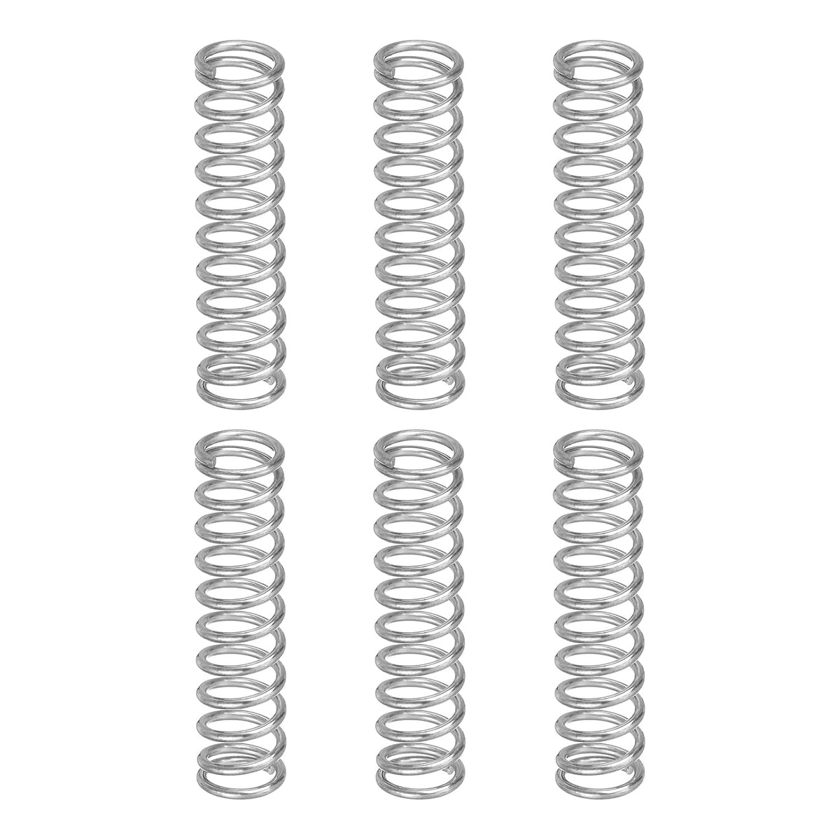 6Pcs Compression Springs, 1mm Wire Diameter x 8mm OD x 40mm Length 304 Stainless Steel Extension Spring Ballpoint Pen Pressure Springs for Shop Home Repairs, Silver