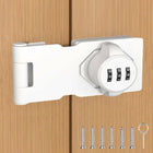Bifold Door Lock White 3-Digit Password Keyless Cabinet Door Locks with Combination Sliding Pantry Lock, Closet Door Lock for Double Barn Shed Door Yardlock for Garage Garden 1pcs