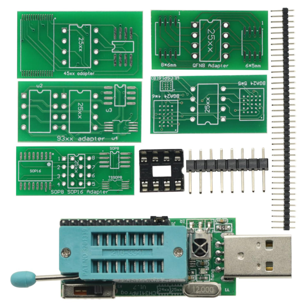 مبرمج CH341A V1.7 تحويل مستوى 1.8V W25Q64FW W25Q128FW GD25LQ64