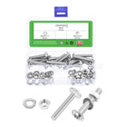 20Sets M6-1x35mm Flanged Button Head Socket Cap Screws & Hex Nuts & Flat Washers, 304 Stainless Steel Socket Drive Fasteners Bolts, Fully Thread Machine Screws, Silver