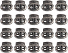 LinkMejor 20 Pcs Plastic Cord Locks Spring Stopper Double Hole Toggle Fastener Stopper Rope End for Drawstrings Clothing, Shoe, Bags, Tie-Downs, 17 x 15mm Metal Black