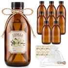 8 Pack 8oz Extracto de Vanilla Botellas, Botellas de Vidrio ámbar para Extracto de Vanilla