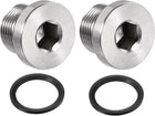 Stainless Steel Inner Hex Head M20x1.5 Pipe Fitting Plug with Seal Ring for Terminate Pipe Ends 2Pcs