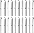 30Pcs Slide on End Clasps, 35mm Tube Ball Bead Slider Crimp Ends for Multi-Strand DIY Craft Making, Silver Tone