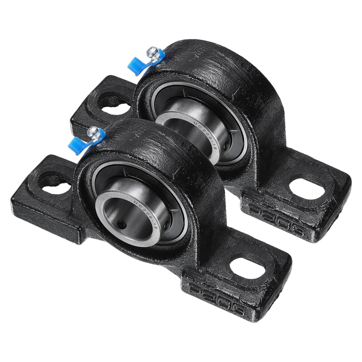 2pcs UCP206-18 Pillow Block Bearings 1-1/8" Bore Bearing Units Cast Steel Flange Mounted Bearing Housing