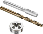 Tap and Die and Drill Bit Set, M10 x 1.5 Left Hand Thread Milling Tap and Round Die, 8.5mm Cobalt High Speed Steel Twist Drill Bit