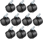 1.15 Inch Swivel Caster Wheels Nylon 360 Degree Threaded Stem Caster Wheel, M8 x 13mm, 22lb Capacity Each Wheel, Pack of 10