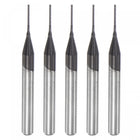 End Mill CNC Router Bits, 0.6mm x 5.5mm 1/8" Shank Diamond Film Coated Carbide Engraving Bit Milling Cutter Right Hand for PCB Plastic Fiber Wood 5pcs