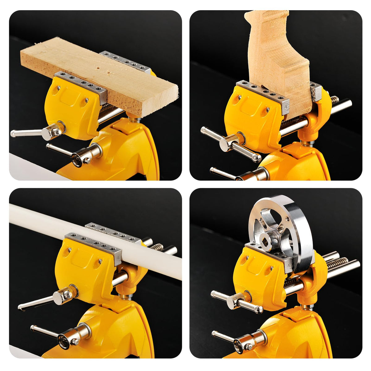 LinkMejor Bench Vise, 360° Swiveling Articulating Vise, Clamp-On Vise for Workbench, Cast Steel Table Clamp Vise, Pipe Vise, Bench Vice for Woodworking, DIY, Drilling, Sawing, Metal Working