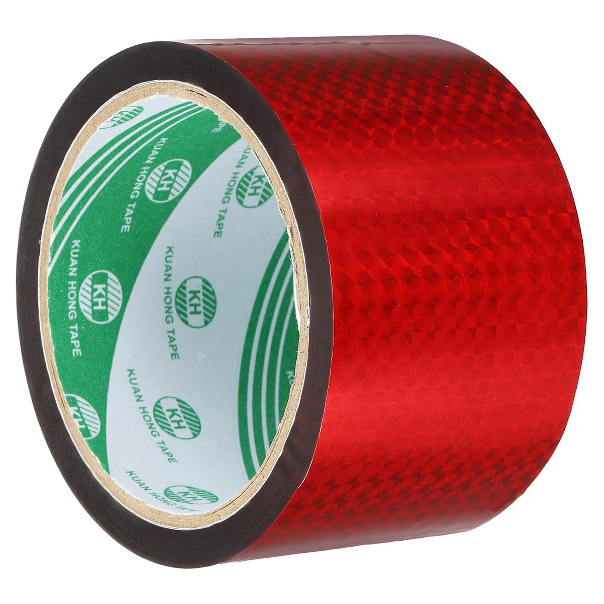 LinkMejor Washi Prism Tape 2.4 Inch x 55 Yards Holographic Metalized Reflective Tape for Holiday Packaging and Decoration, DIY and Art Craft (Red)