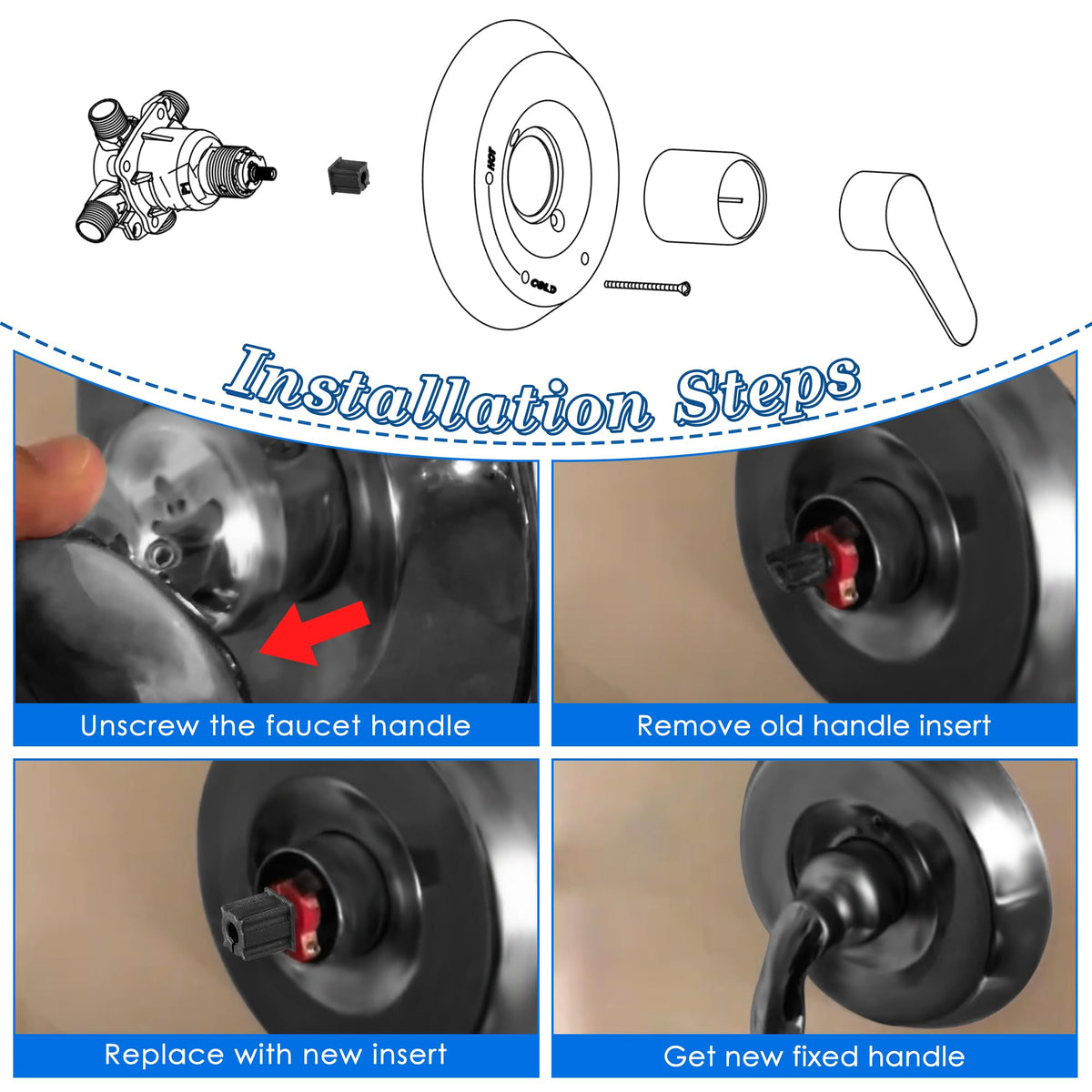 5 Pcs Tragere Cuptor Baie Compatibil cu Kohler 1060514