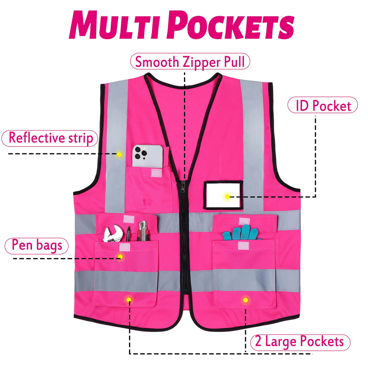 LinkMejor 1 Pack Veste de Siguranță Reflexivă
