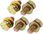 M8x16mm 8.8 Grade Yellow Zinc Plated Hex Head Bolt 5pcs w Washer