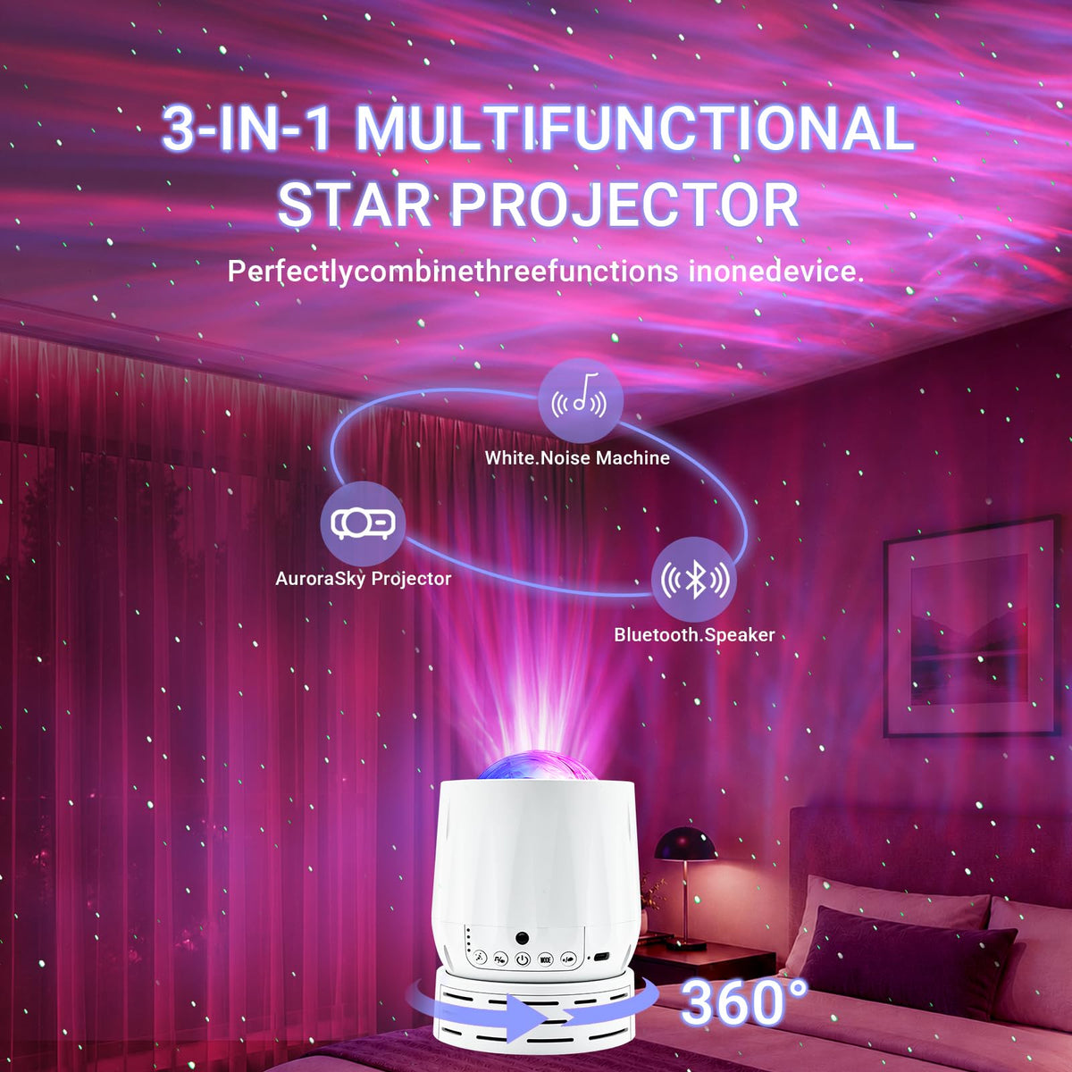 Northern Galaxy Light Aurora Projector, 33 LichtEffecten Night Lights LED