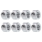 8pcs Set Screw Collars 1/4" Bore 304 Stainless Steel Shaft Collars, 1/2" OD, 5/16" Width Axle Collar Clamp for Linear Rod Shaft Guide