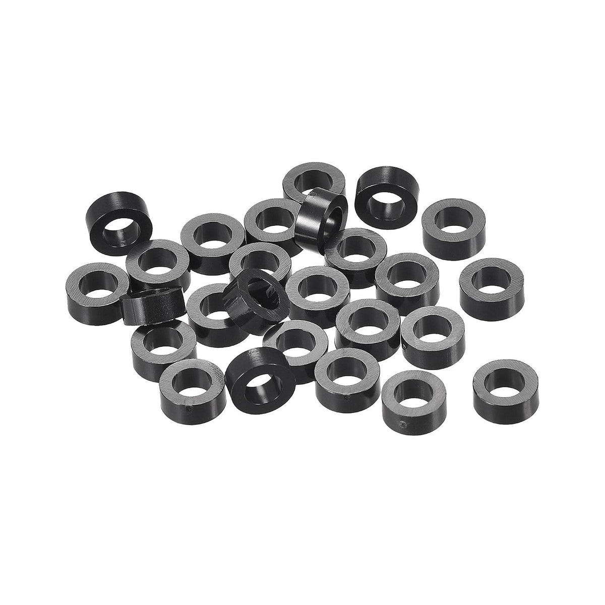 ABS Round Spacer Washer ID 4.2mm OD 7mm L 3mm Plastic Standoff for 3D Printer TV Wall Mounting Electrical Outlet, Black, 300Pcs