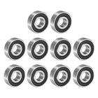 6202-2RS Deep Groove Ball Bearing 1/2 x 1-3/8 x 7/16 Inch Double Sealed Chrome Steel Bearings, 10pcs