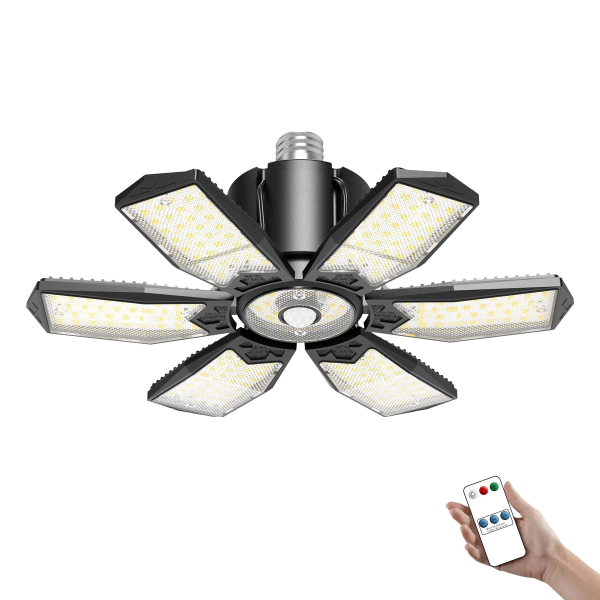 LinkMejor 200W Sensor de Mouvement pour Lumière de Garage, 2000 Lumens, Type E26, Ensemble de 1 Poche