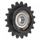 #35 Chain Idler Sprocket, 10mm Bore 3/8" Pitch 19 Tooth Tensioner, Black Oxide Finished C45 Carbon Steel with Insert Single Bearing for ISO 06C Chains