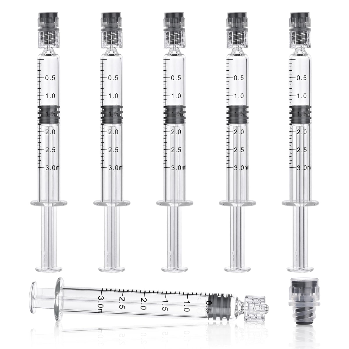 10 Pack 3ml Borosilicate Glass Syringe 3cc Luer Lock Syringe Glass Lab Syringes - Use for Liquids, Glue, Oils, Ink, Lube, Arts Crafts,and Pet Care