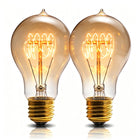 Edison Incandescent Bulb 40W A19 E26 120V 2200K Amber Dimmable 2-Pack