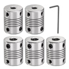 5 Pcs Aluminum Alloy Shaft Coupling 5mm to 7mm, Flexible Coupling Motor Connector Joint, Stepper Motor Coupler for CNC Machine & 3D Printer (L25xD19)