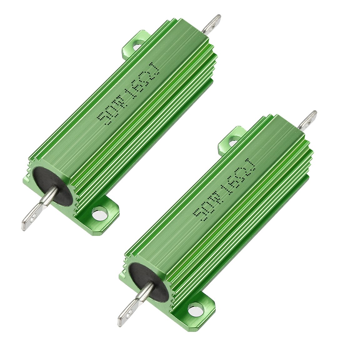50W 16 Ohm 5% Aluminum Housing Resistor Screw Tap Chassis Mounted Aluminum Case Wirewound Resistor Load Resistors Green 2 pcs