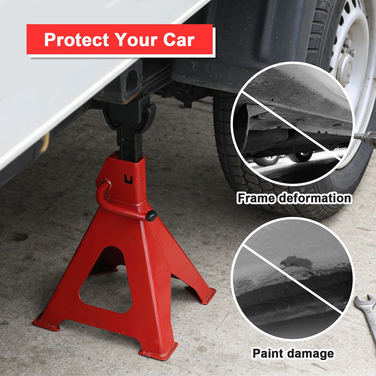 LinkMejor Jack Stand Padat, Rubbereja Auto Jack Stand Pad -Adapteri