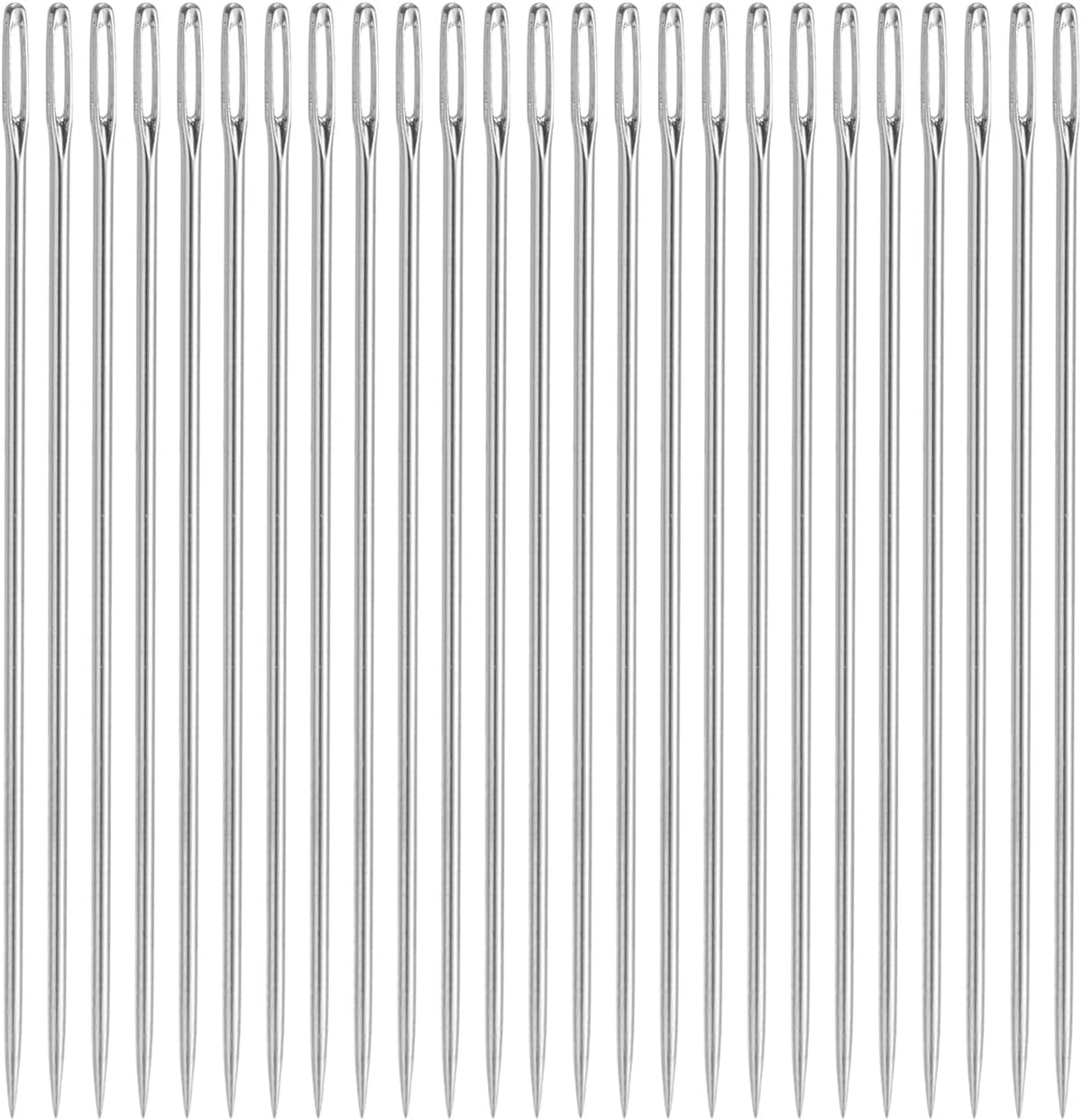 25Pcs Hand Sewing Needles, 2.4 Inch Length Large Eye Stitching Needles Metal Sewing Needle Easy to Thread for Sewing Mending