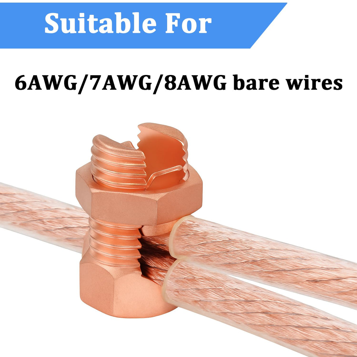 5 PCS TJ-16 Conector de Cablu Bolt Descompus, Fierțiș de Cupru pentru Conexiune la Pământ
