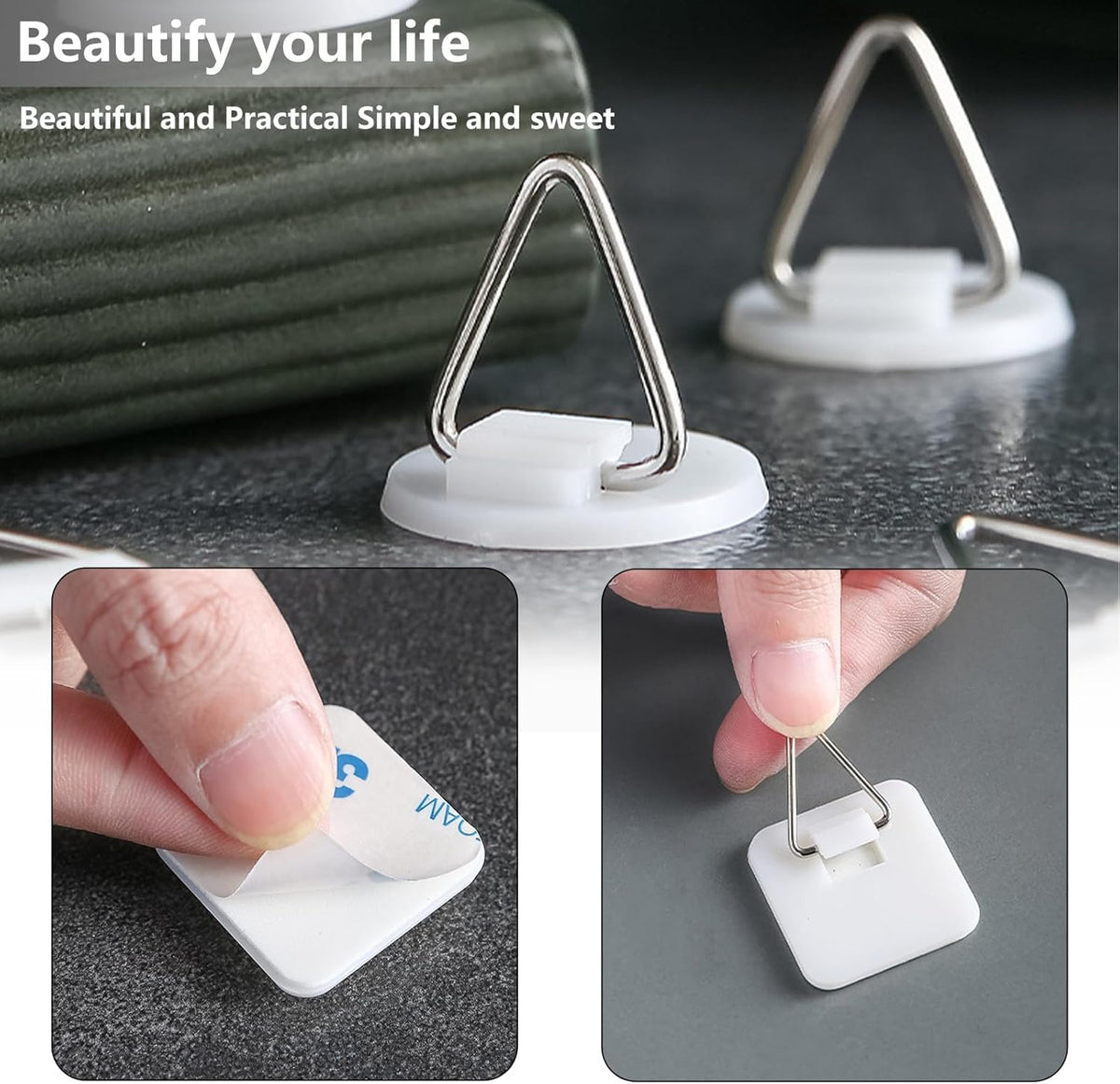 30pcs Adhesive Plate Hangers Invisible Vertical Wall Art Display Holder