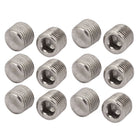 1/8NPT Metal Hex Socket Set Grub Screws Silver Tone for Towel Rack Door Knob 12pcs