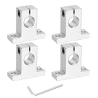 4pcs SK12 Aluminum Linear Rod Rail Shaft Support for 12mm Diameter Shaft, Linear Motion Rail Guides Mounting Bracket with Wrench for CNC Machine, 3D Printer, Automation Equipment